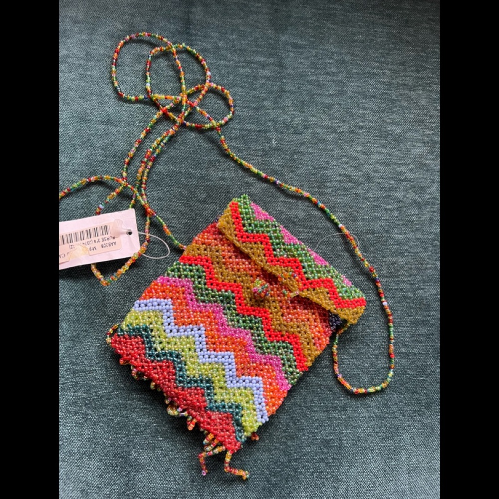 Hand beaded mini purse